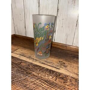 CatStudio State of New Jersey Collectable Tall Frosted Glass Tumbler 2010